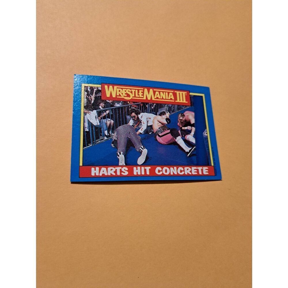 Vintage 1987 Topps WWF WrestleMania III Card #57 The Hart Foundation Danny Davis
